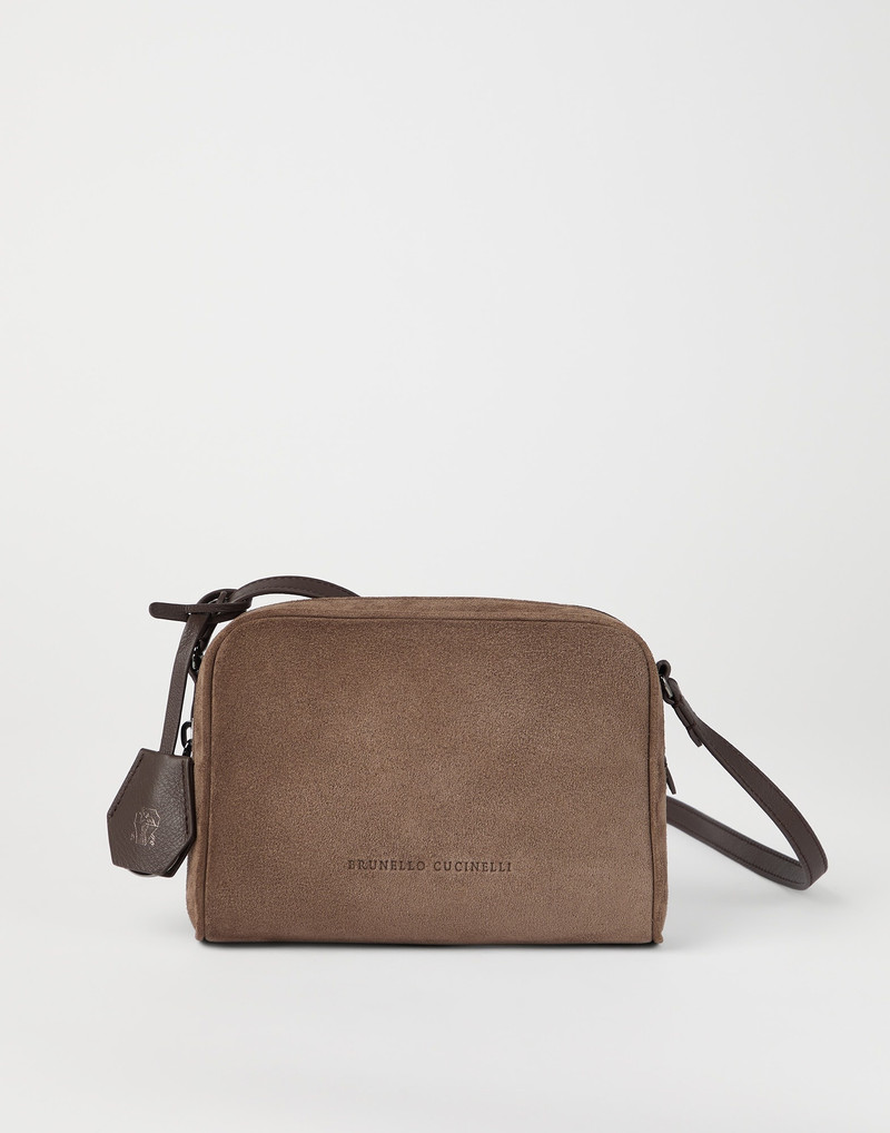 Suede Boston clutch bag 1