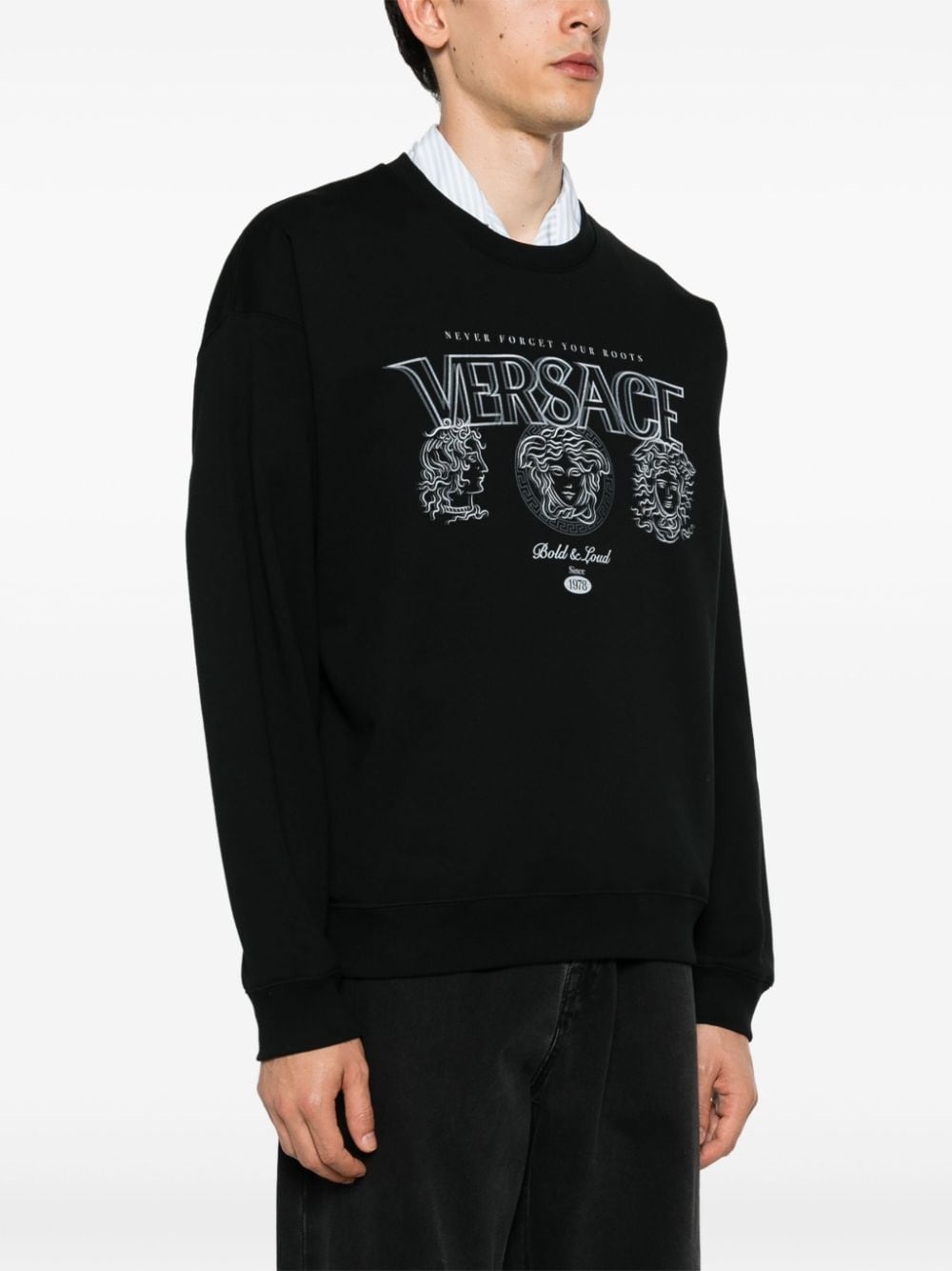 logo-print cotton sweatshirt - 3