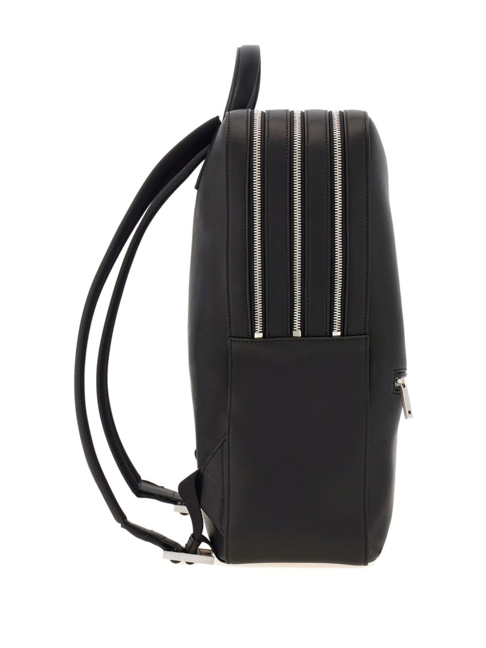 grained leather backpack - 4