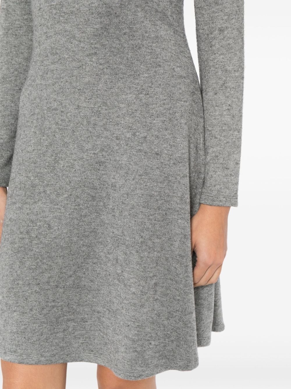high-neck flared knit dress - 5
