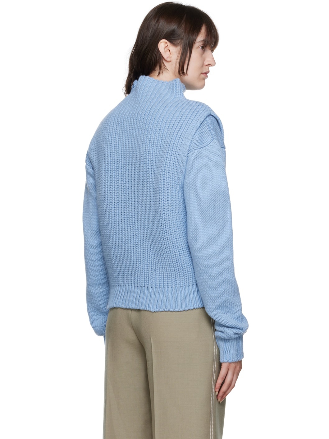 Blue Layered Sweater Set - 3