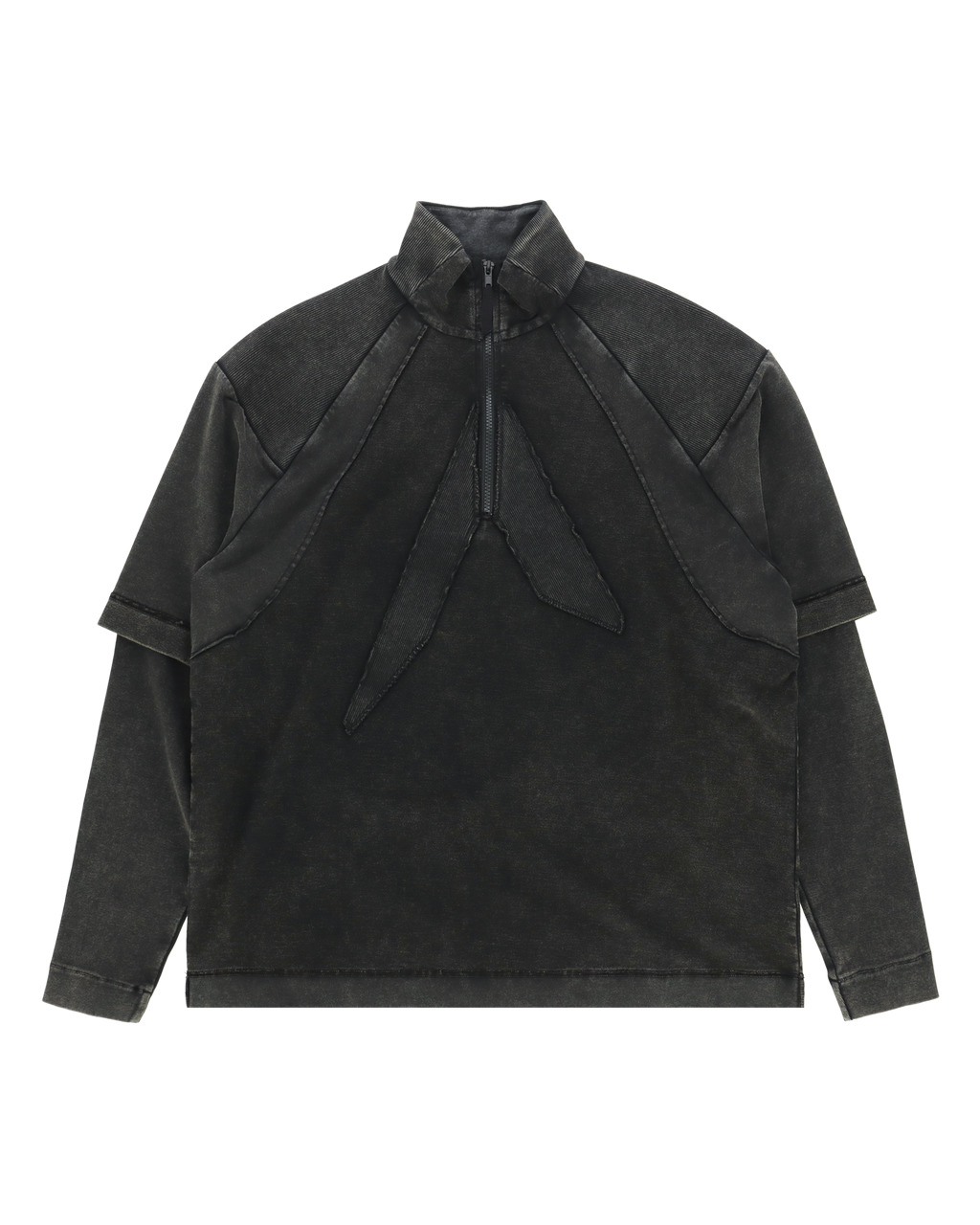 LOGO DOUBLE SLEEVE TEE WITH ZIP - 1