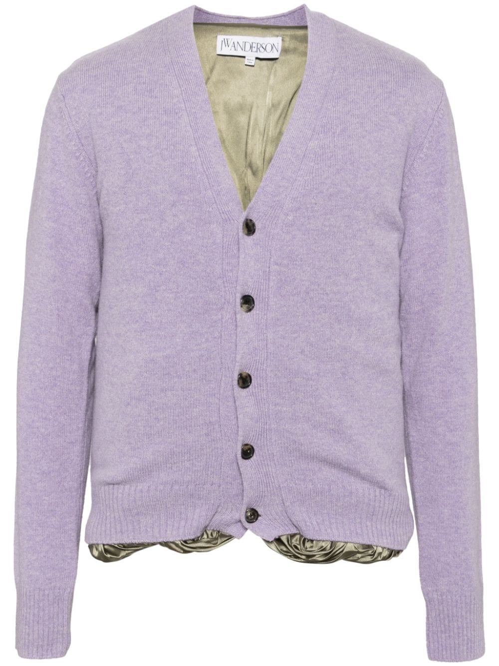 satin-lined cardigan - 1