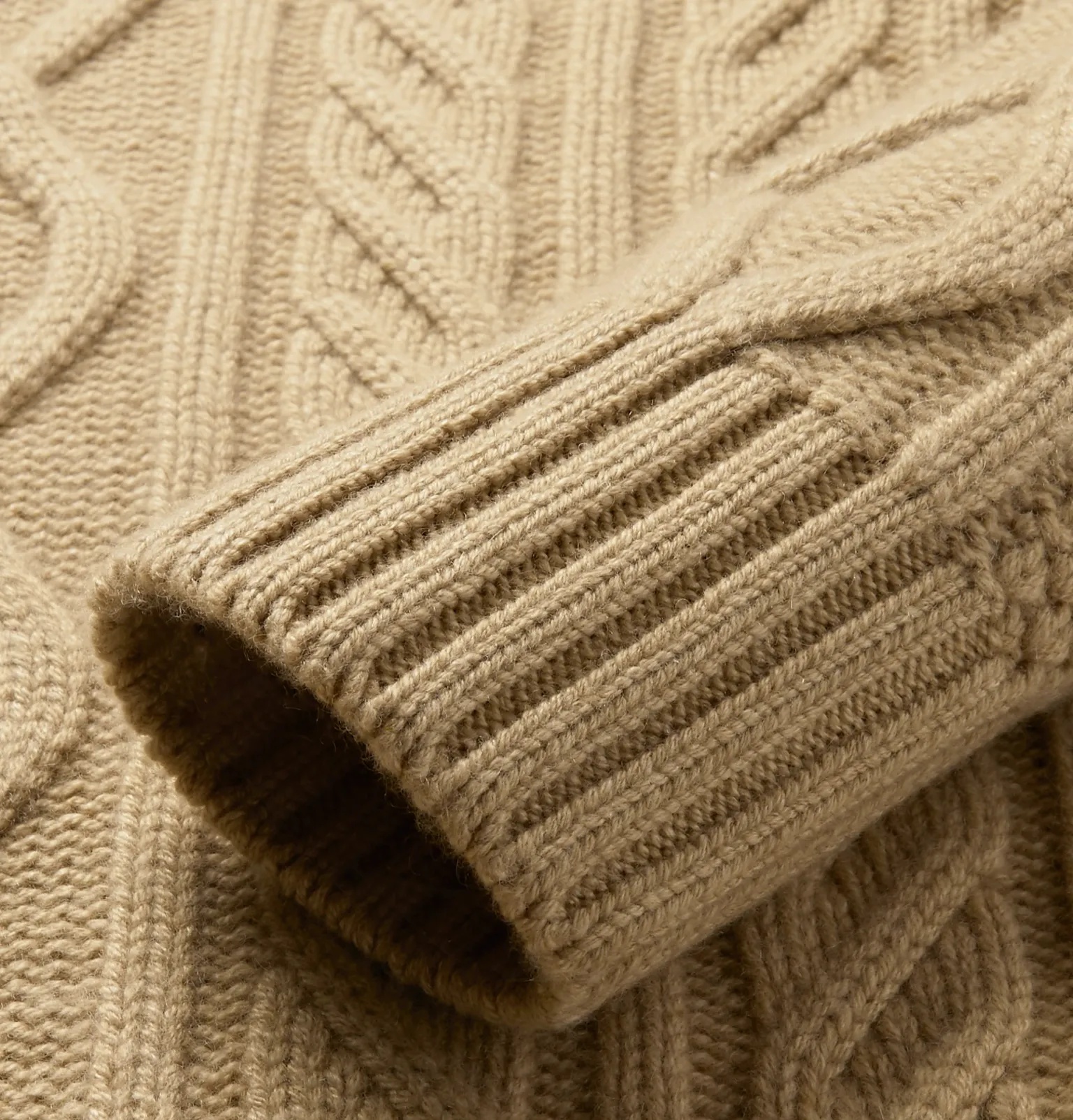 Cable-Knit Baby Cashmere Rollneck Sweater - 3