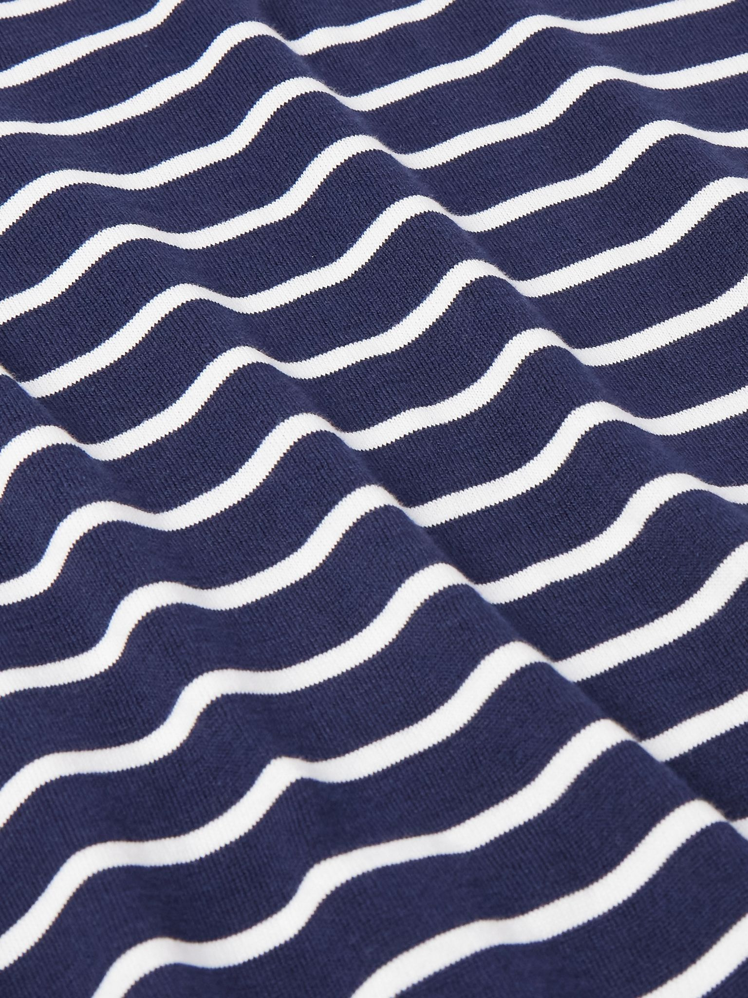 Slim-Fit Striped Cotton T-Shirt Navy - 5