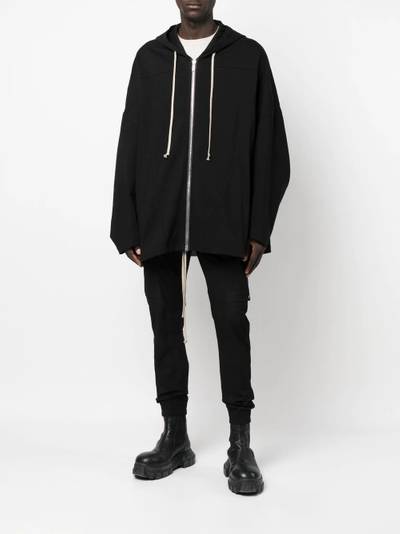 Rick Owens zip-up organic-cotton hoodie outlook