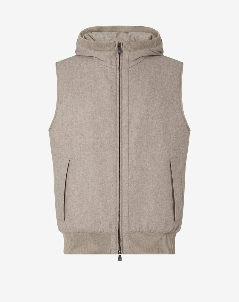 Beige technical cashmere waistcoat 1
