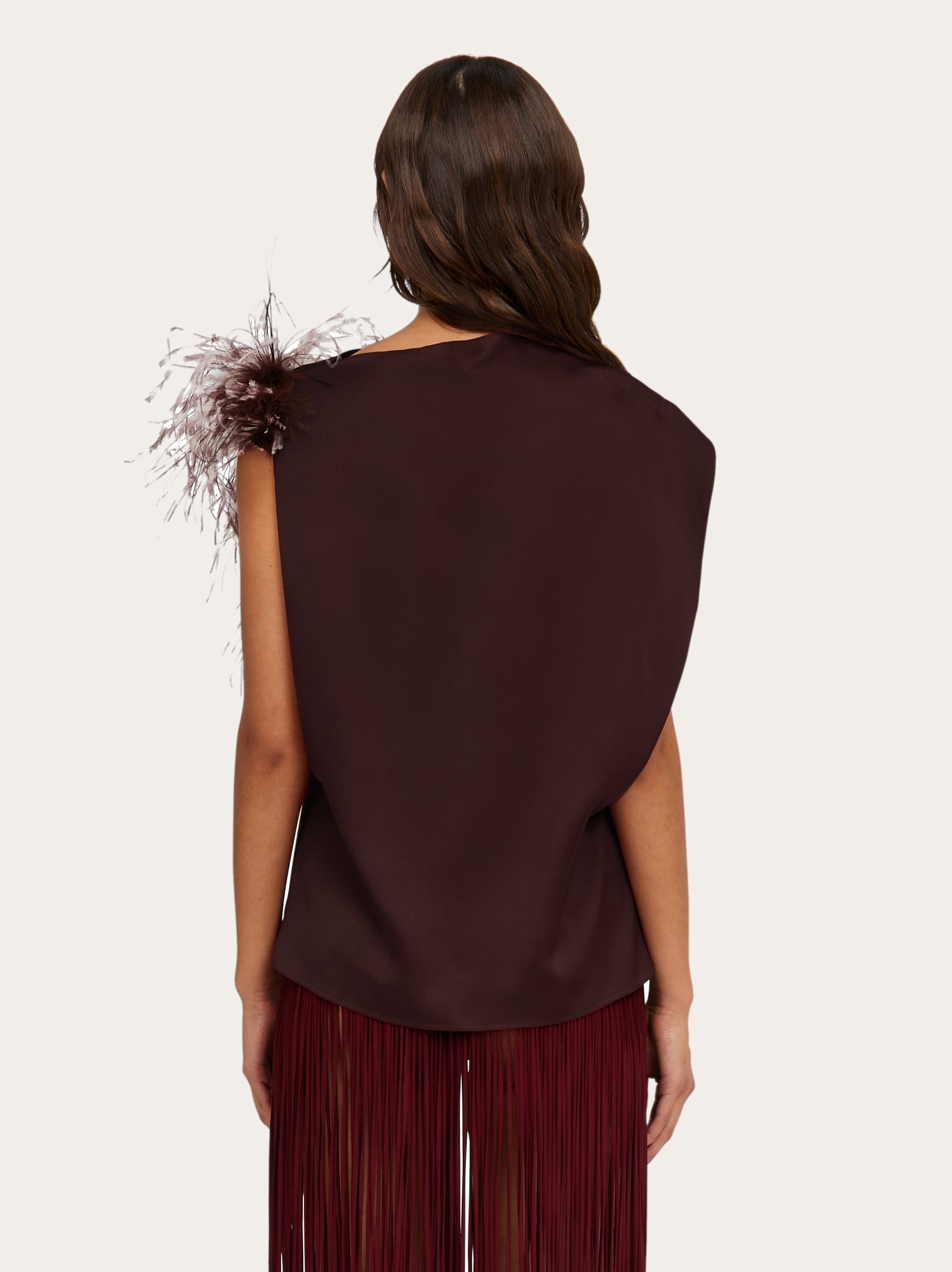 Asymmetric top with feather bouquet - 4