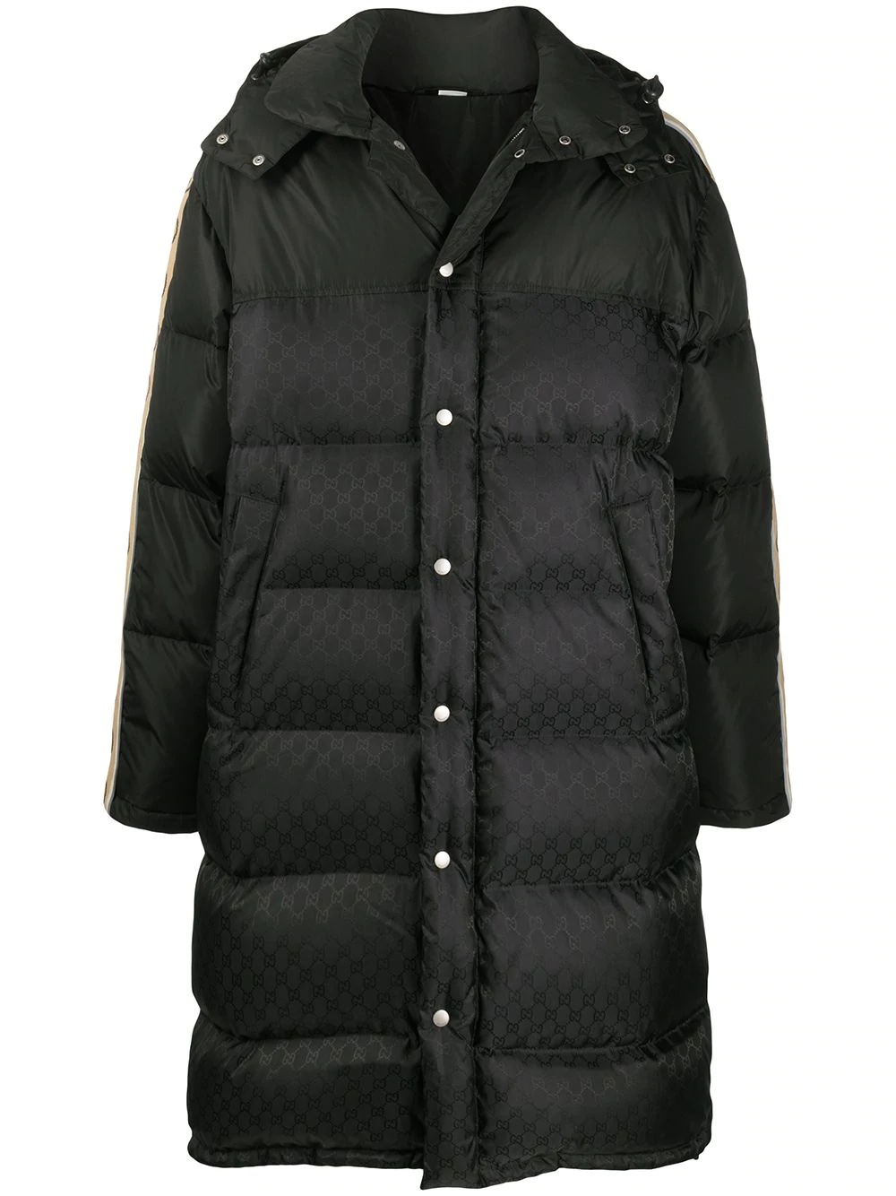 monogram padded coat - 1