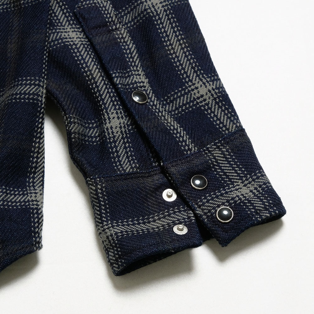 INDIGO PLAID WESTERN SHIRT - IHSH-411 - 6