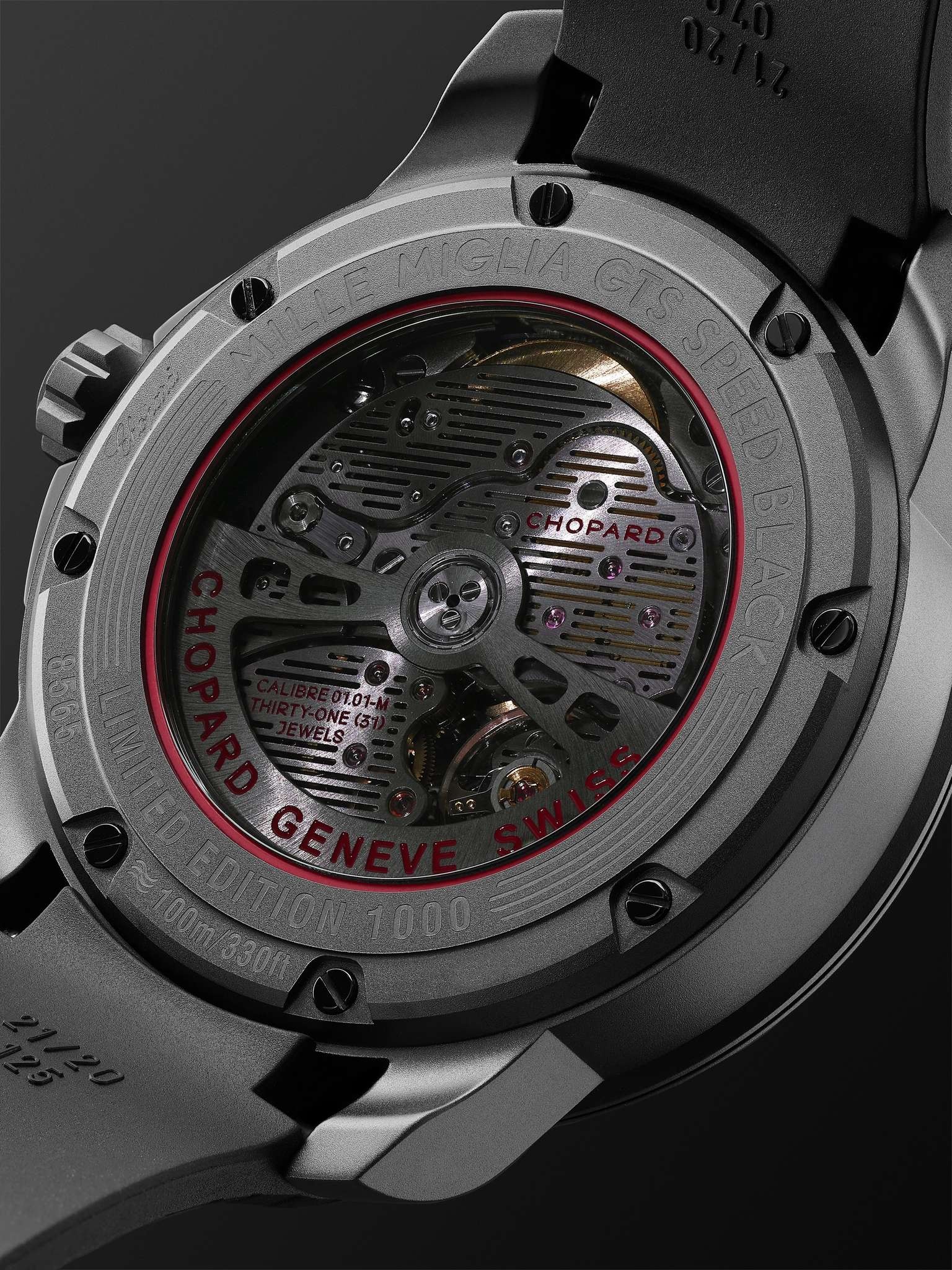 Mille Miglia GTS Speedblack Automatic Speed Limited Edition 43mm DLC-Coated Stainless Steel and Rubb - 7