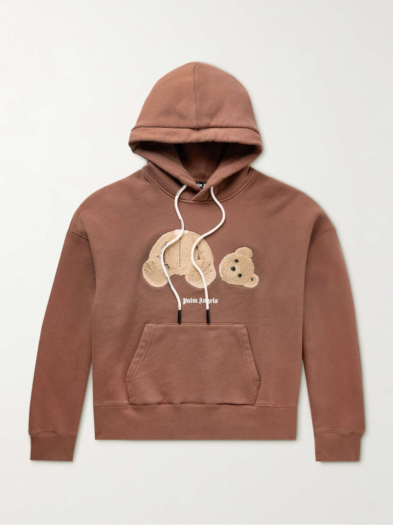 Logo-Print Appliquéd Cotton-Jersey Hoodie 1
