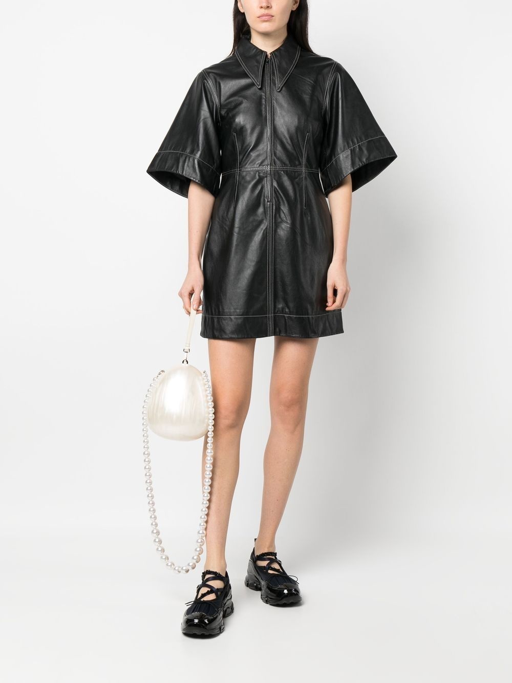 Egg faux pearl tote bag - 2