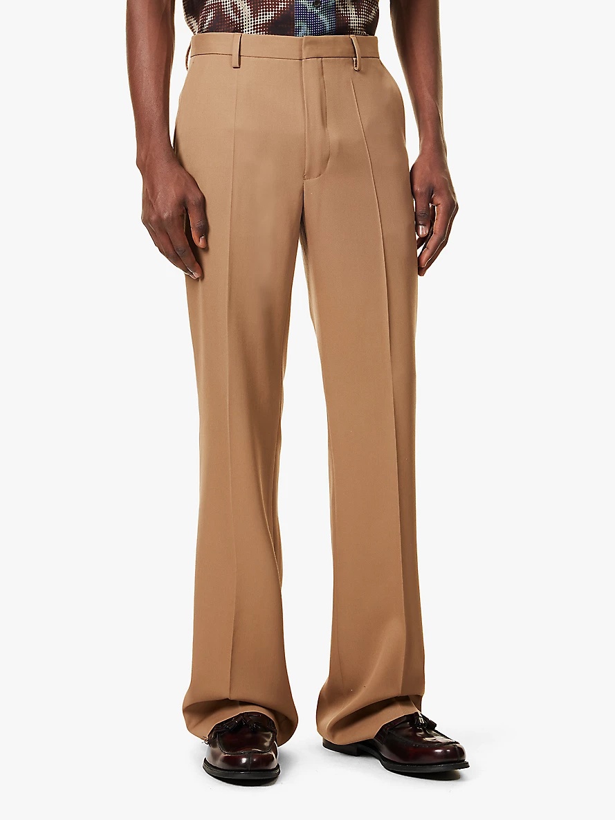 Preely pressed creases flared-leg regular-fit wool trousers - 3