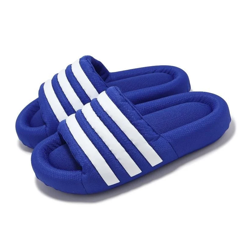 Adidas Royal Blue Slides with White Stripes adidas Adilette Slide Blue White 288022 at PRM US main image 2