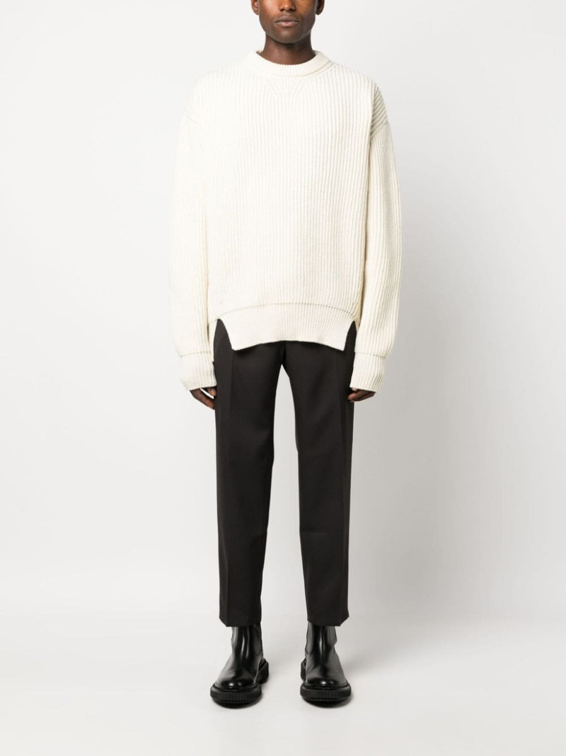 Jil Sander crew-neck ribbed-knit wool jumper outlook