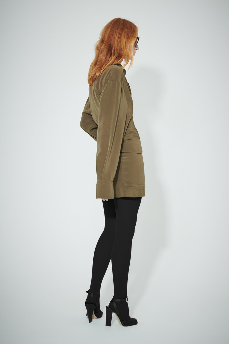 Anorak Mini Dress in Khaki 3