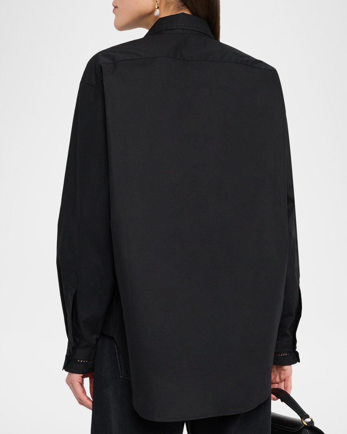 Tab Embroidered Cotton Poplin Shirt - 3