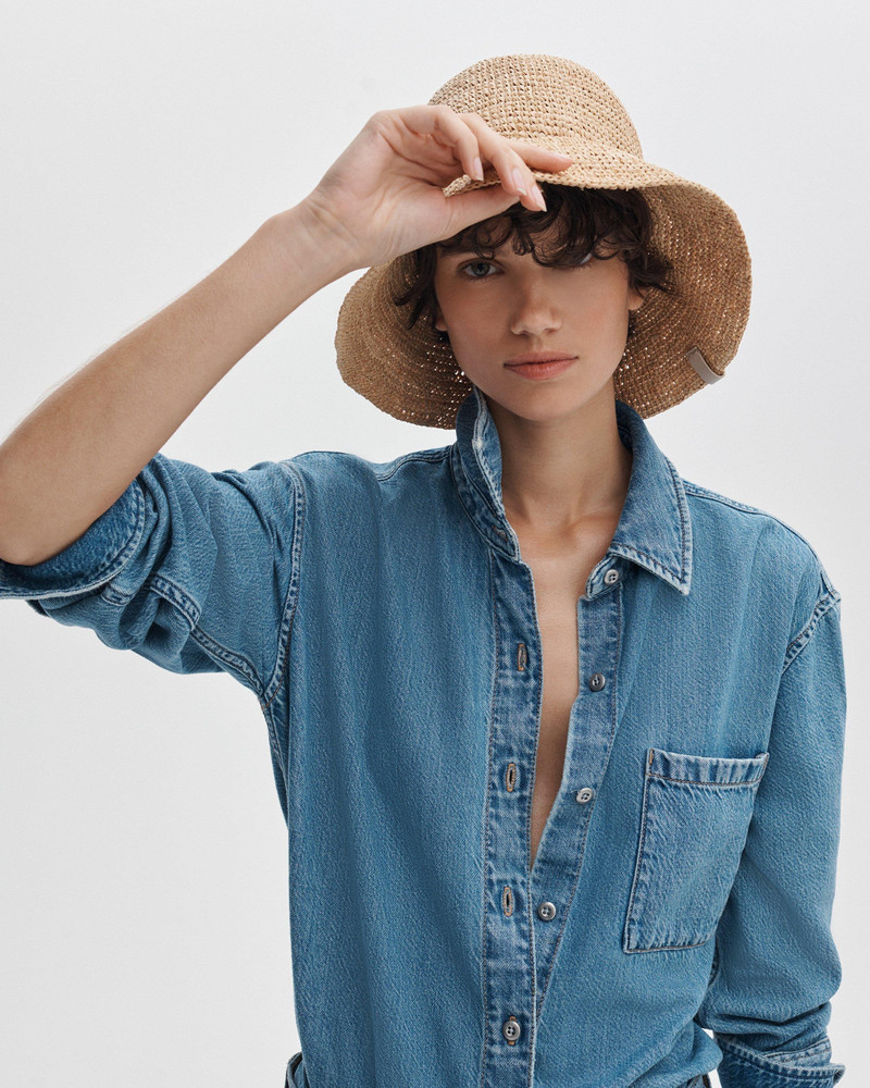 rag & bone Crochet Raffia Bucket Hat outlook