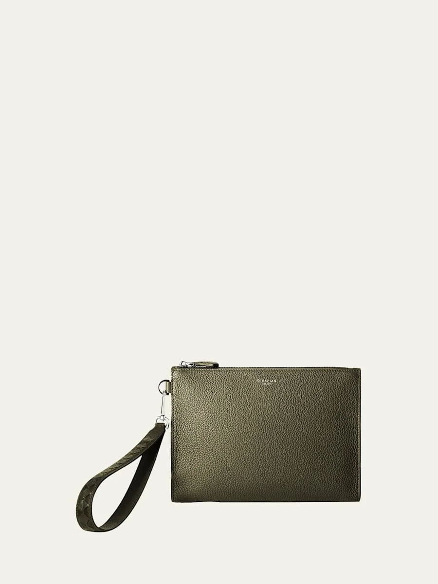 Men's Leather Clutch Bag - 1