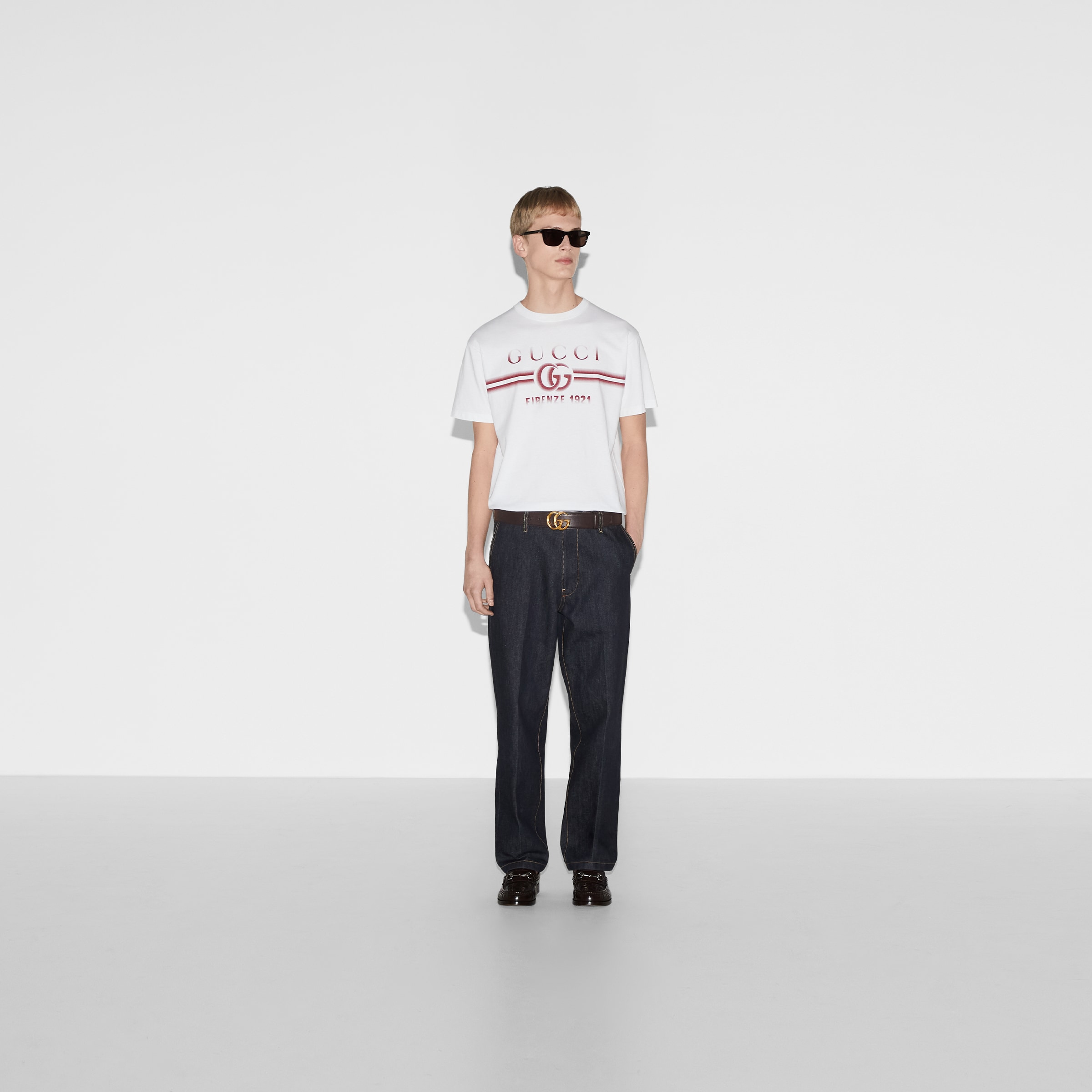 Cotton jersey T-shirt with Gucci print - 2