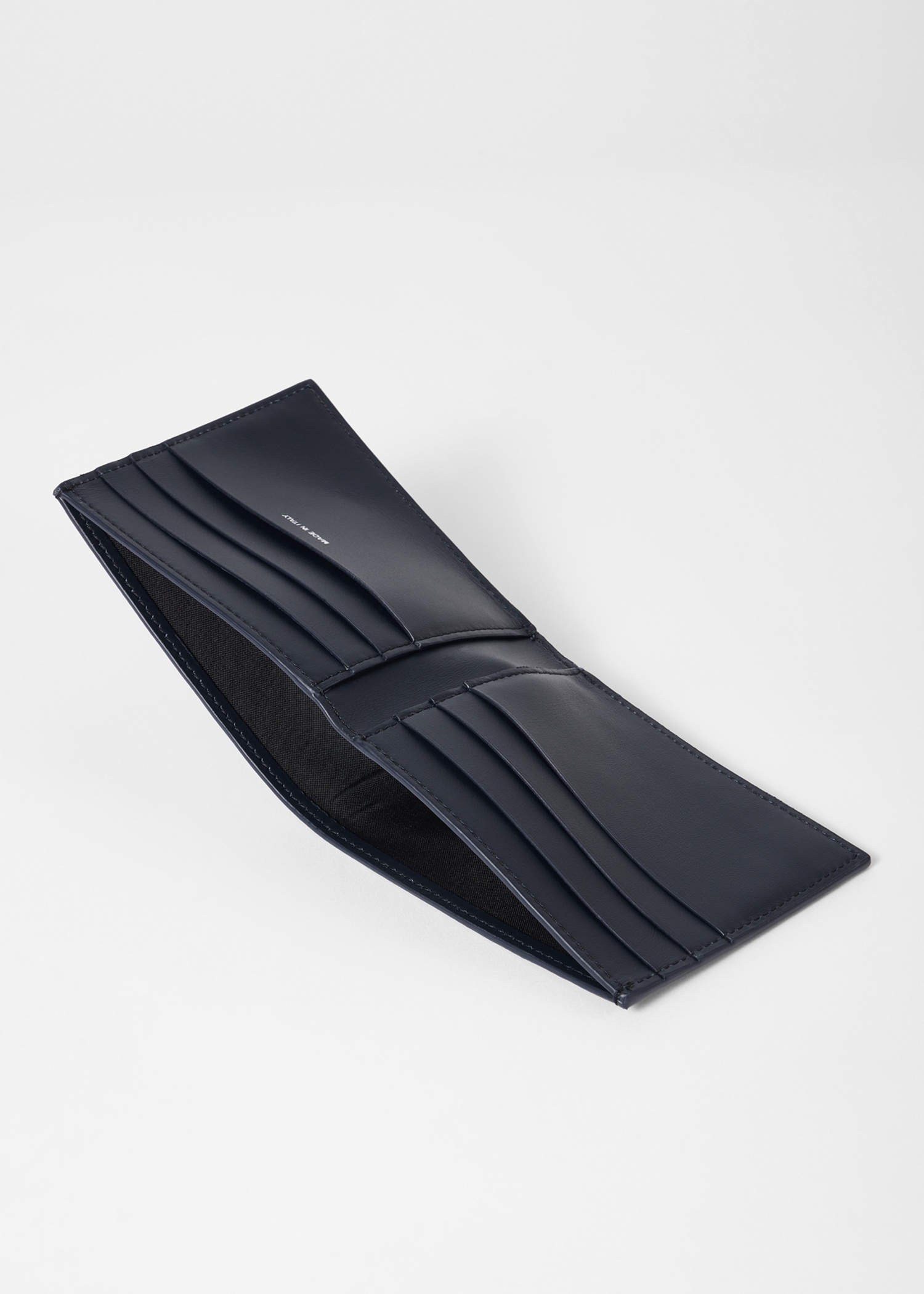 Navy Woven Leather 'Signature Stripe' Pinstripe Billfold Wallet - 4