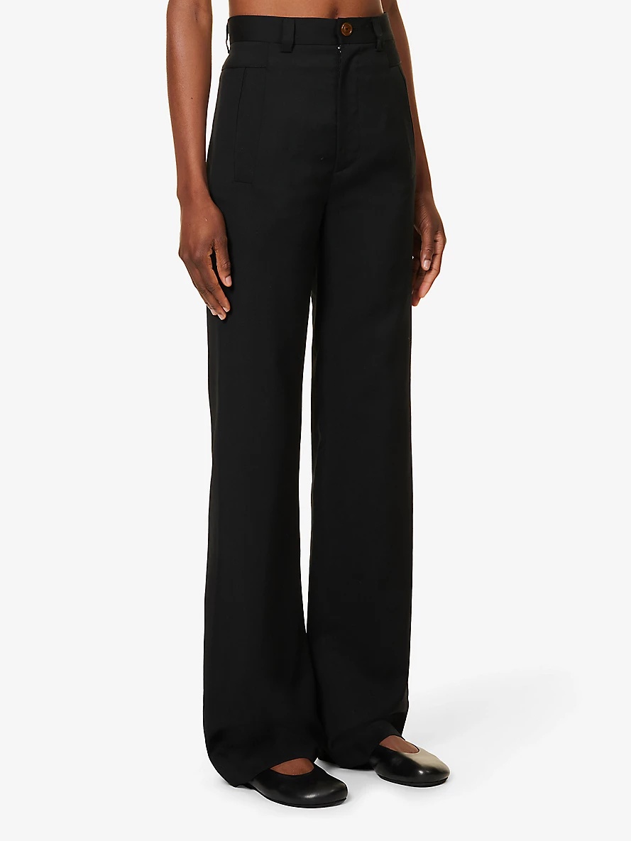 Ray straight-leg mid-rise wool trousers - 3