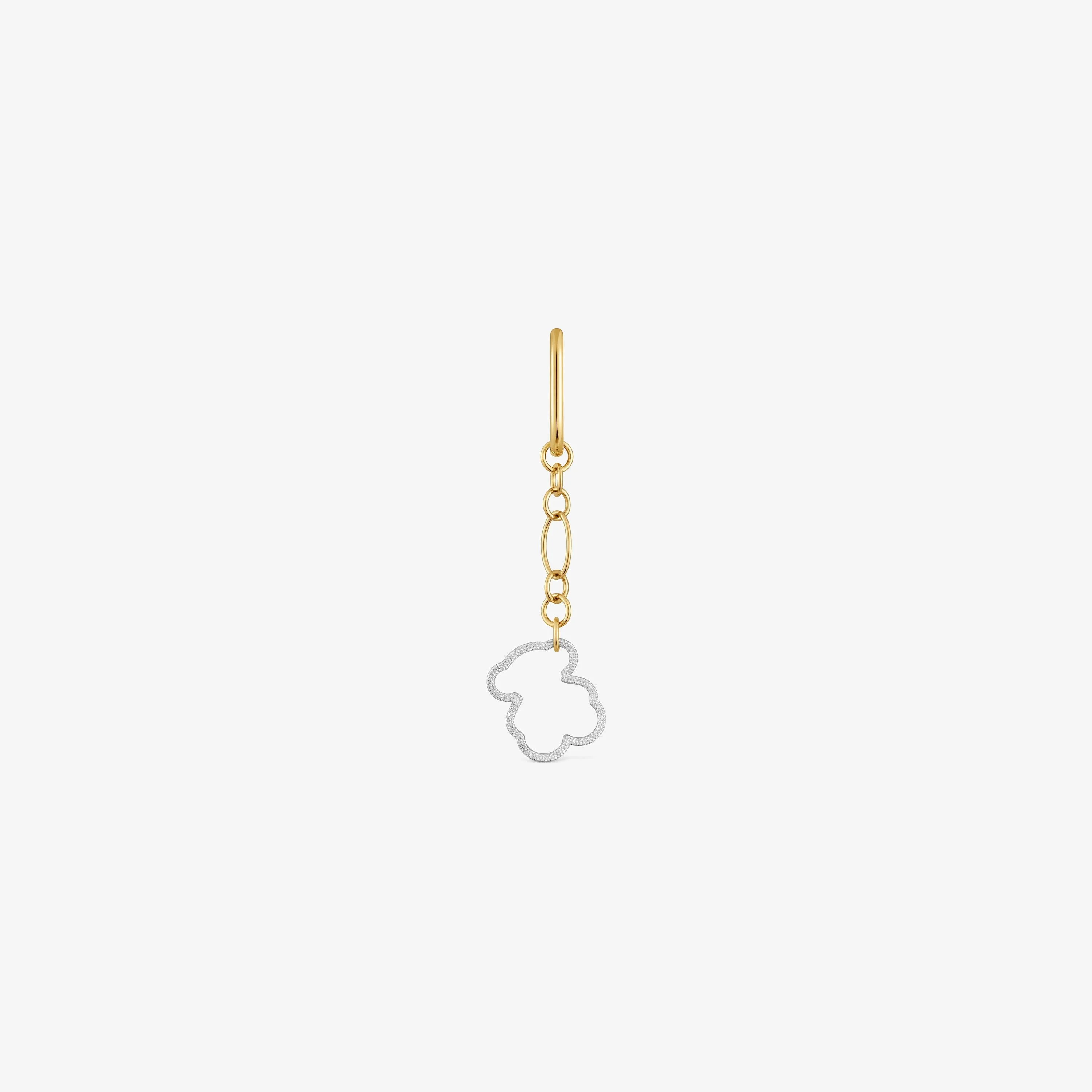 New Silueta single long Earring with two-tone bear motif - 1