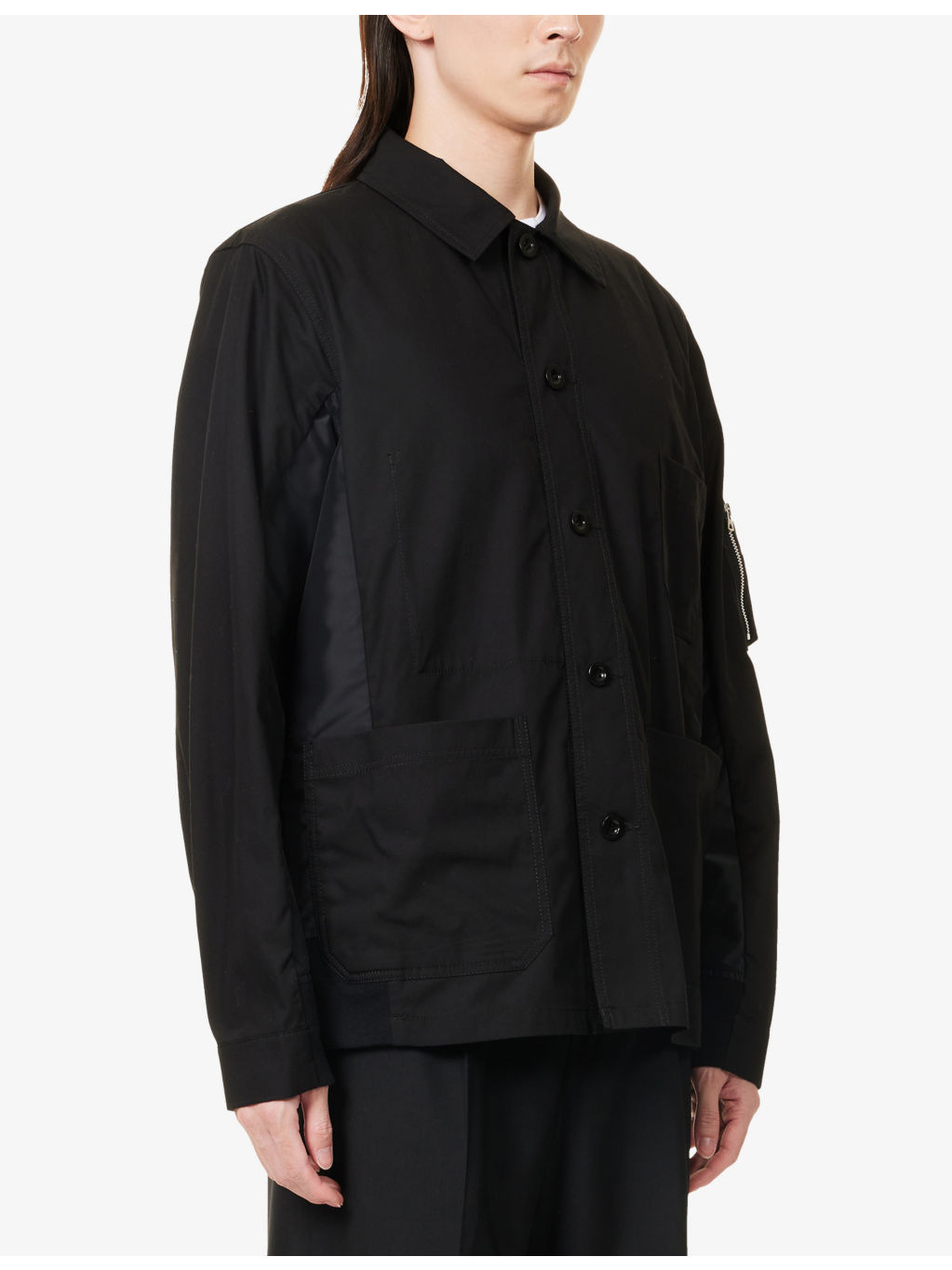 Long-Sleeve Cotton Oxford Jacket - 3