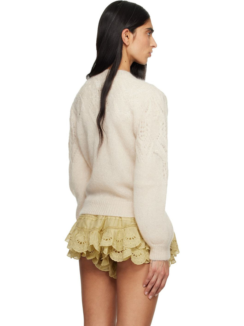 Beige Jenia Openwork Mohair Knit Sweater 3