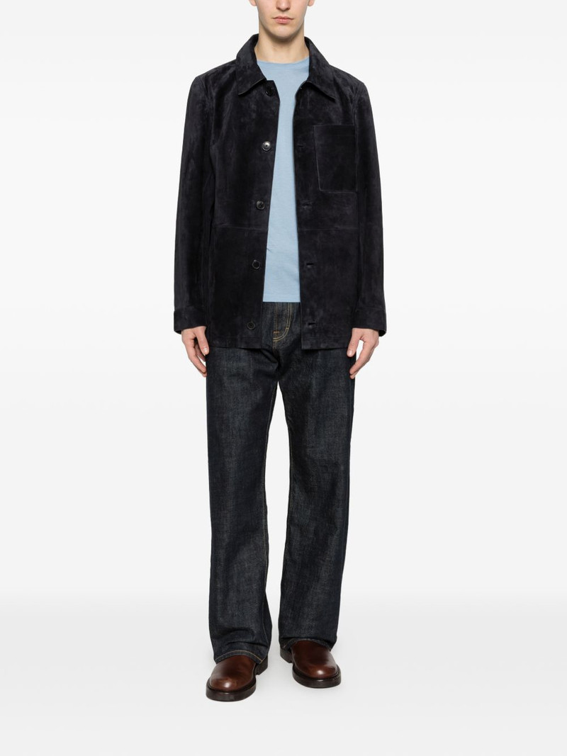 Yves Salomon button-fastening suede jacket outlook