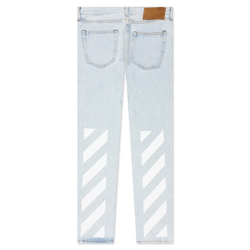 OFF-WHITE C/O VIRGIL ABLOH DIAG TAB N ARROW SLIM JEANS - BLEACH BLUE - 2