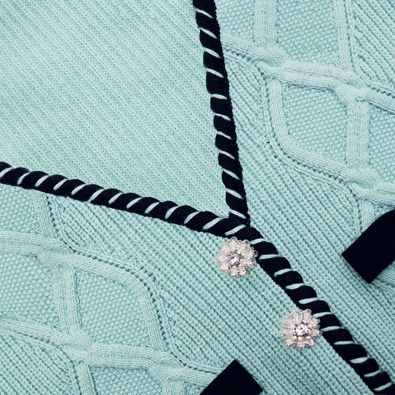 Mint Cable Knit Cropped Cardigan 5