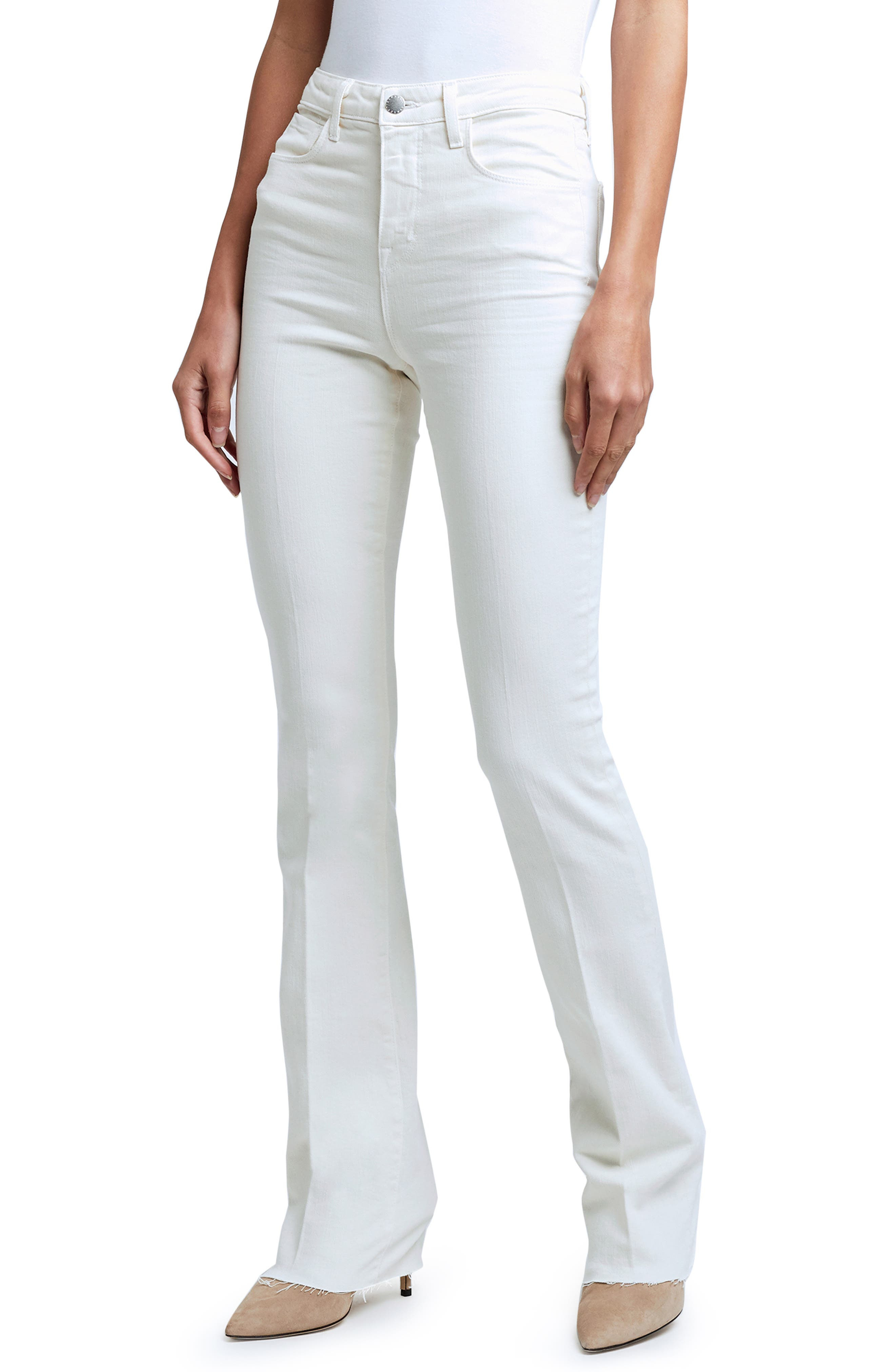 L'AGENCE Ruth High Rise Straight Leg Jeans in Vintage White at Nordstrom - 1