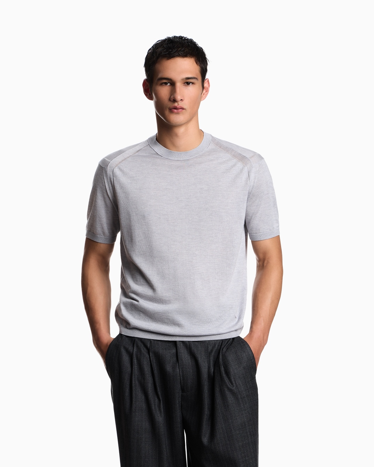 ASV PLAIN-KNIT JUMPER IN A LYOCELL AND WOOL BLEND - 4