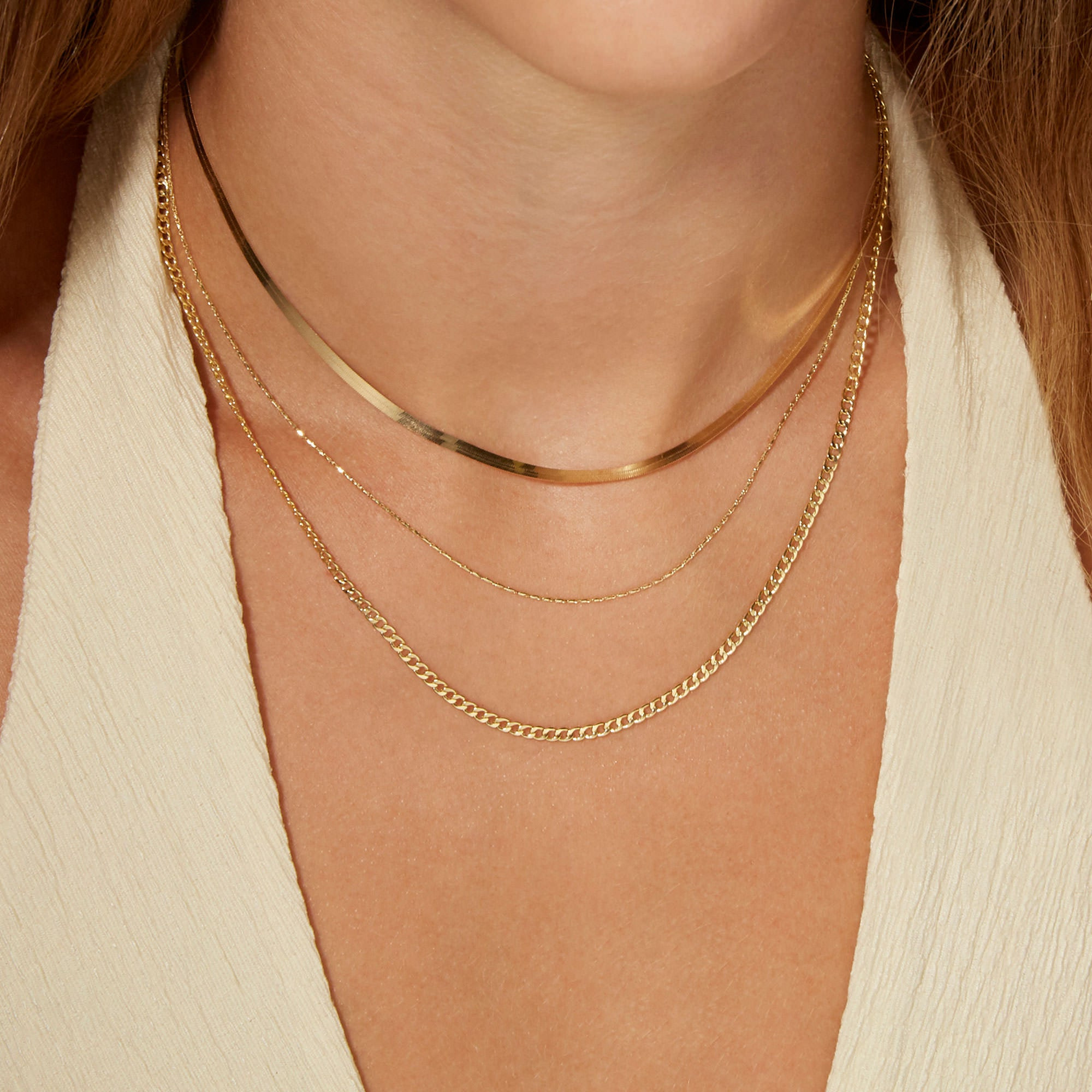 Golden Glow Herringbone Necklace - 5