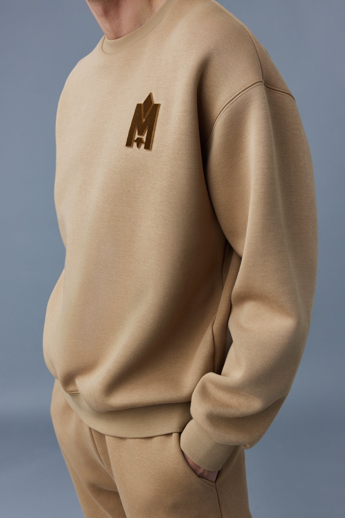 MAX Double face jersey sweatshirt with embroidered woodmark - 5