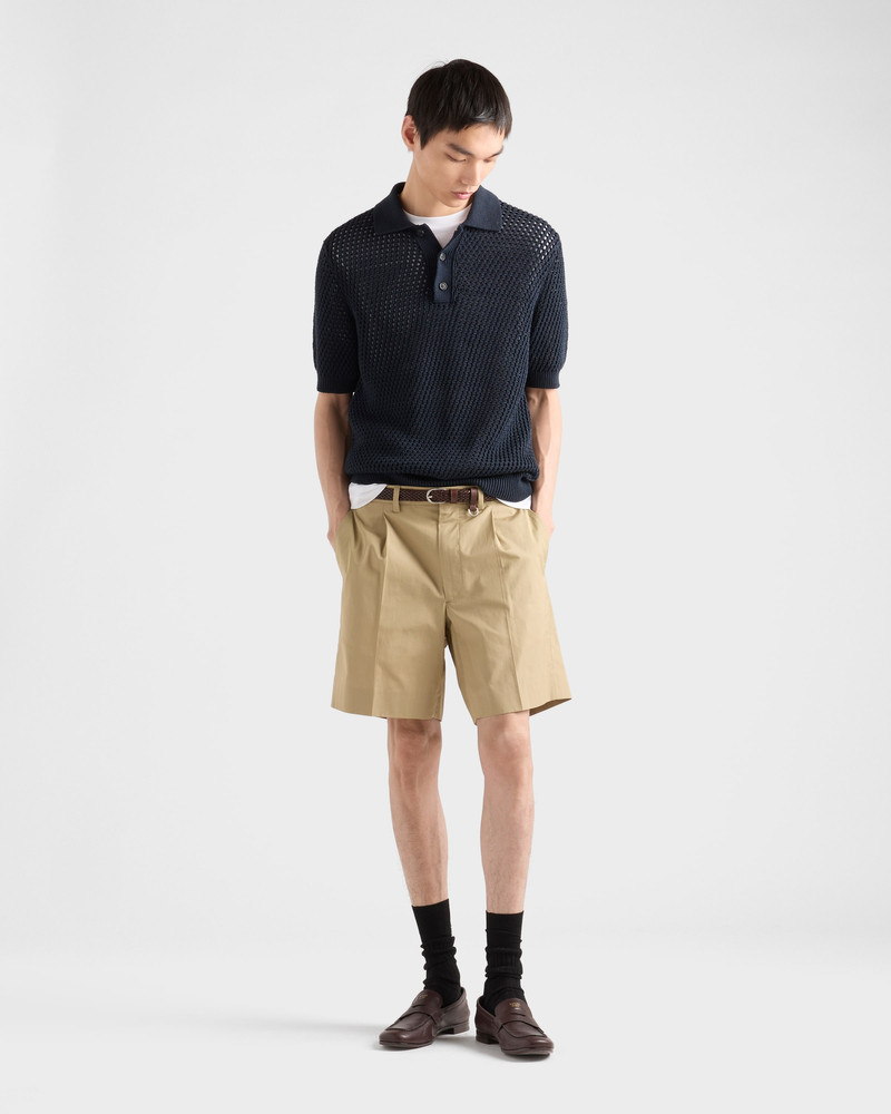Prada Linen and cotton polo shirt outlook