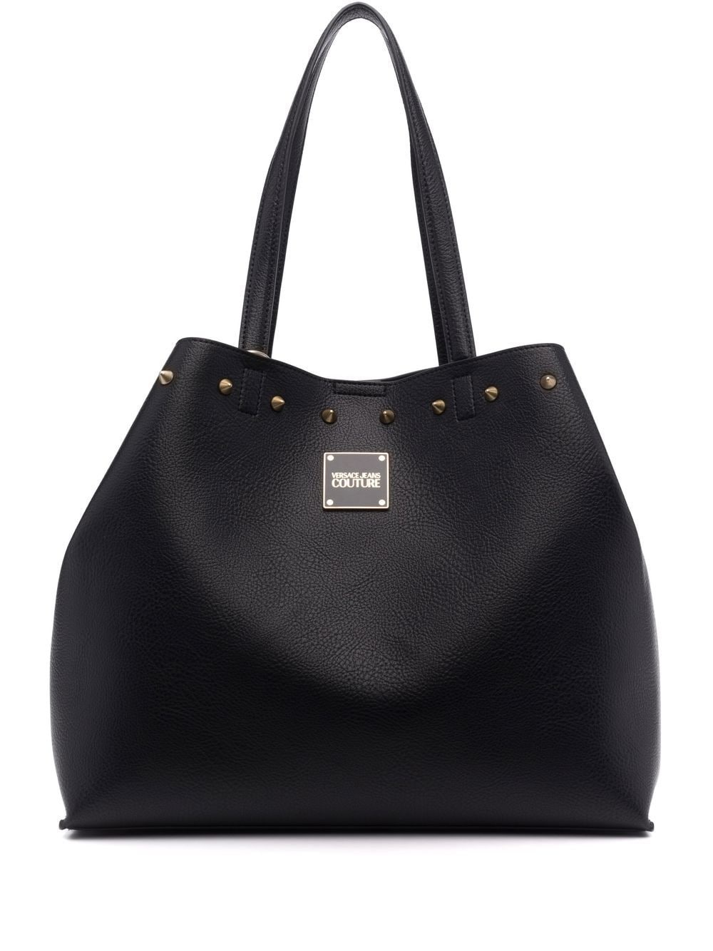 studded grained tote bag - 1