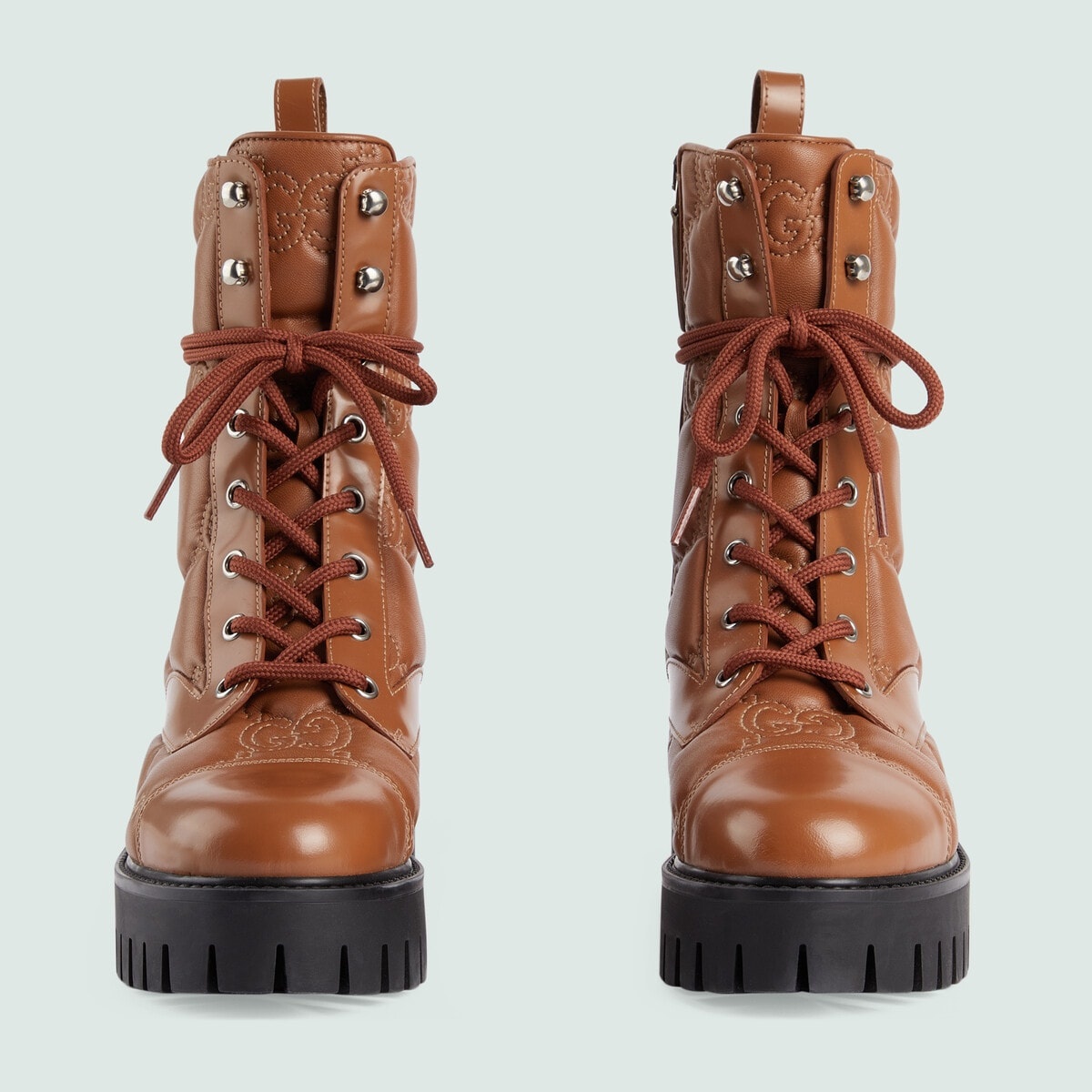 Women's GG quilted lace-up boot - 4