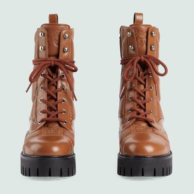 GUCCI Women's GG quilted lace-up boot outlook