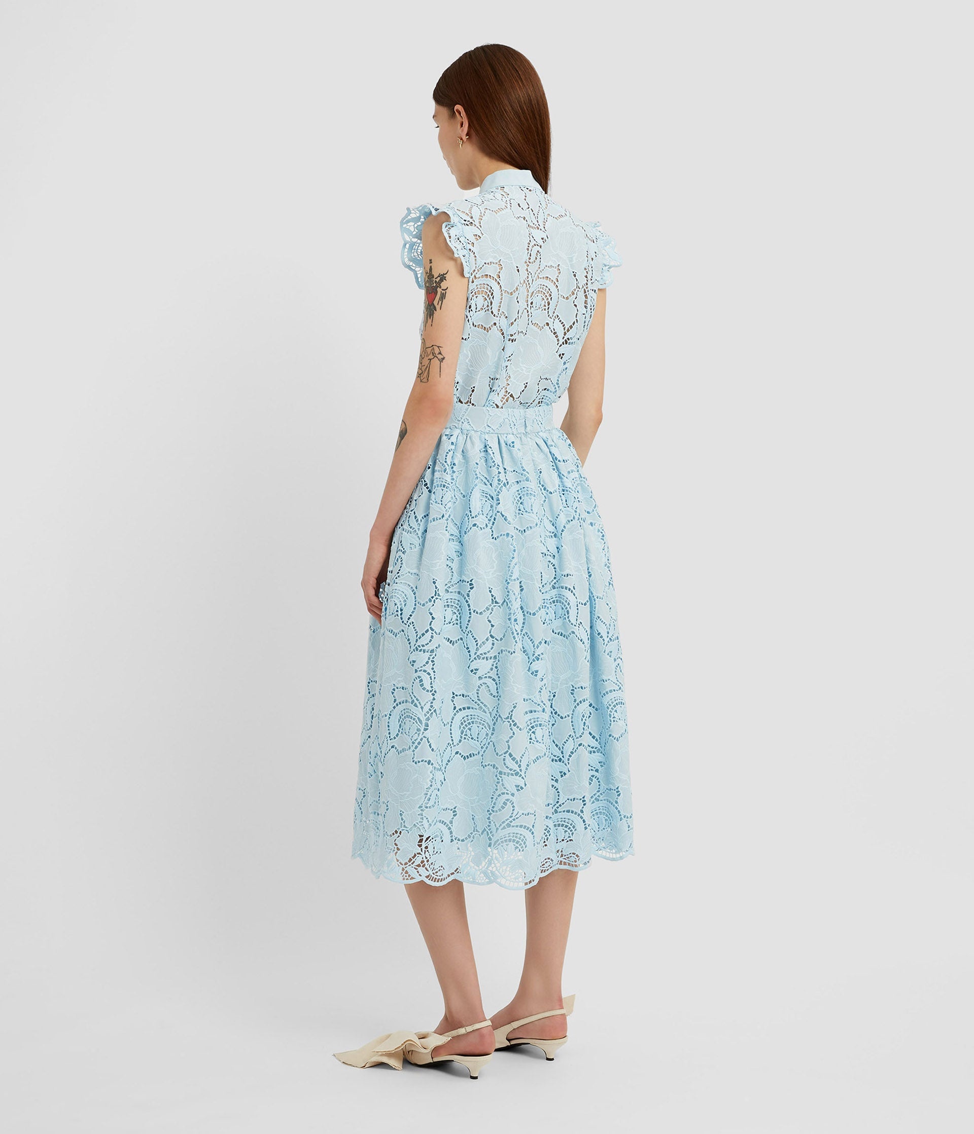 GATHERED MIDI SKIRT - 3