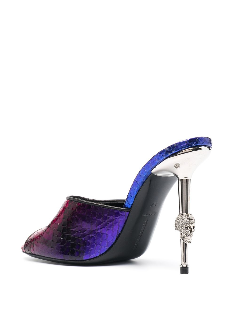 skull-heel python sandals - 3