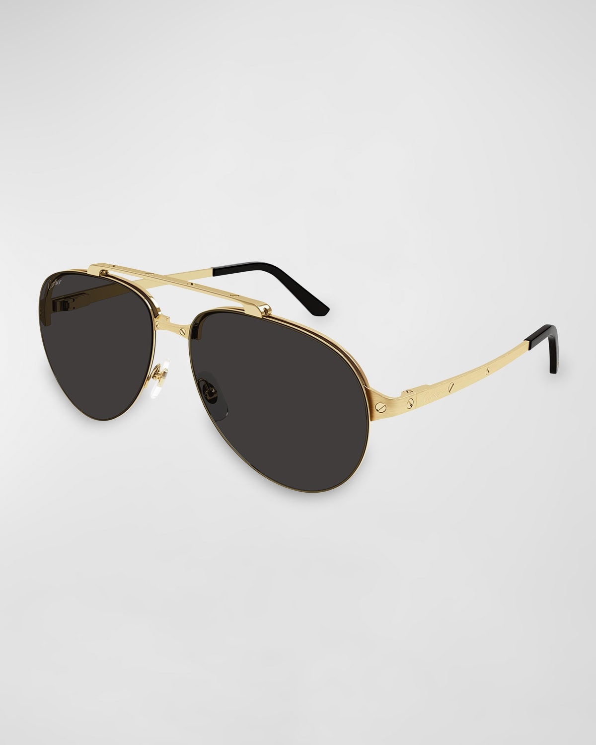 Men's Double-Bridge Metal Aviator Sunglasses - 1