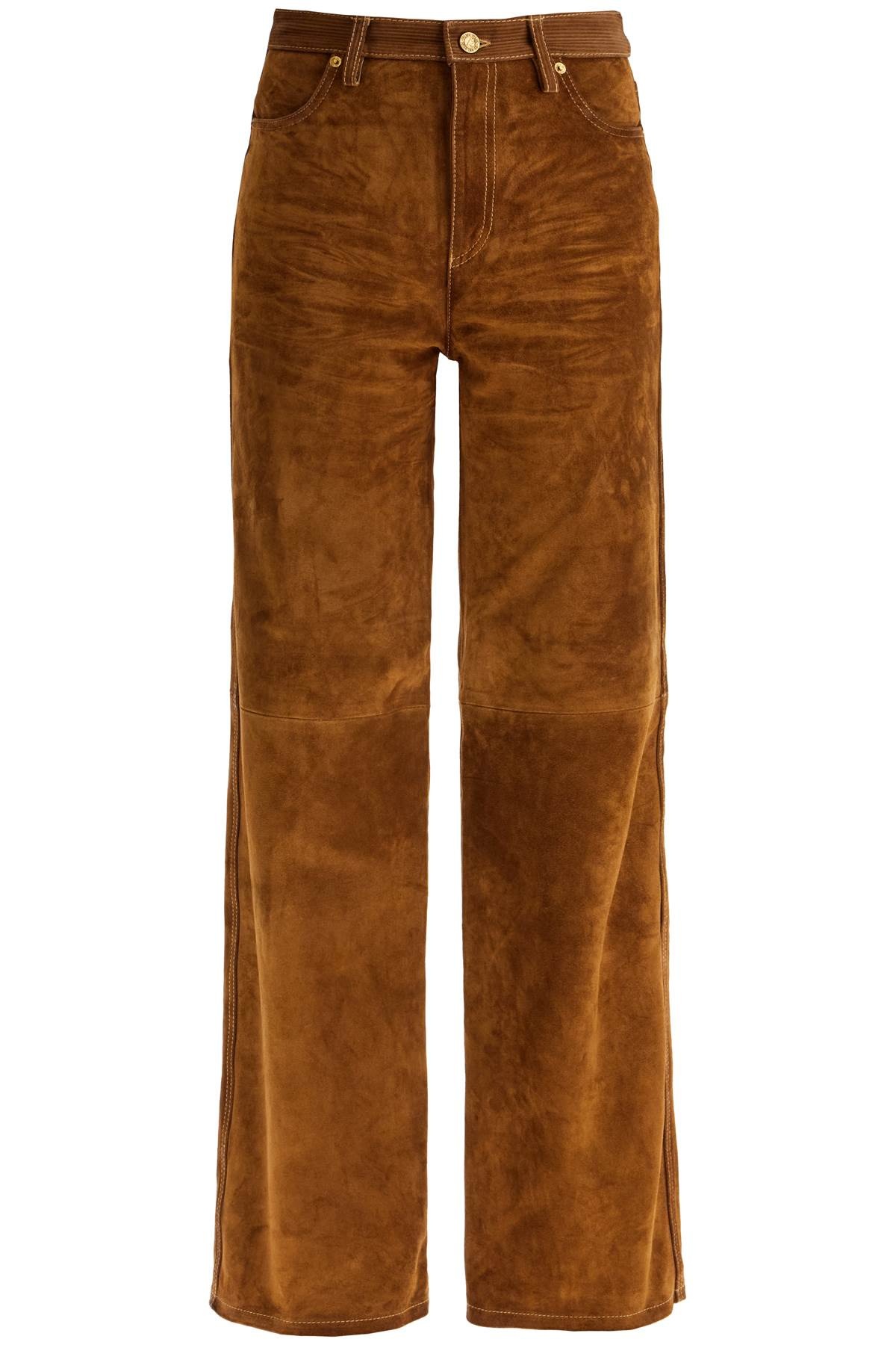 Golden Goose Suede Leather Pants For Men Women - 1