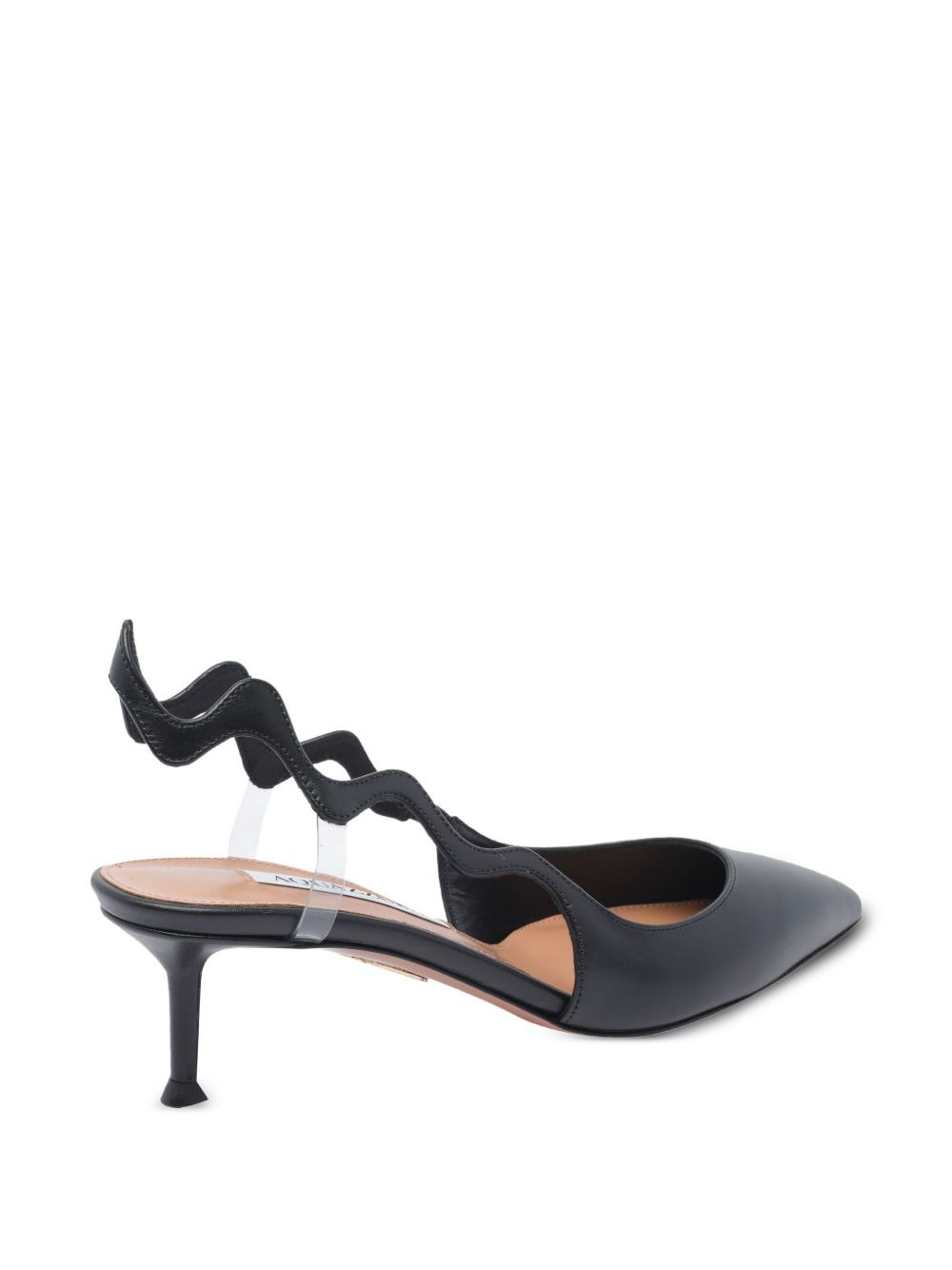 wave-detail slingback pumps - 3