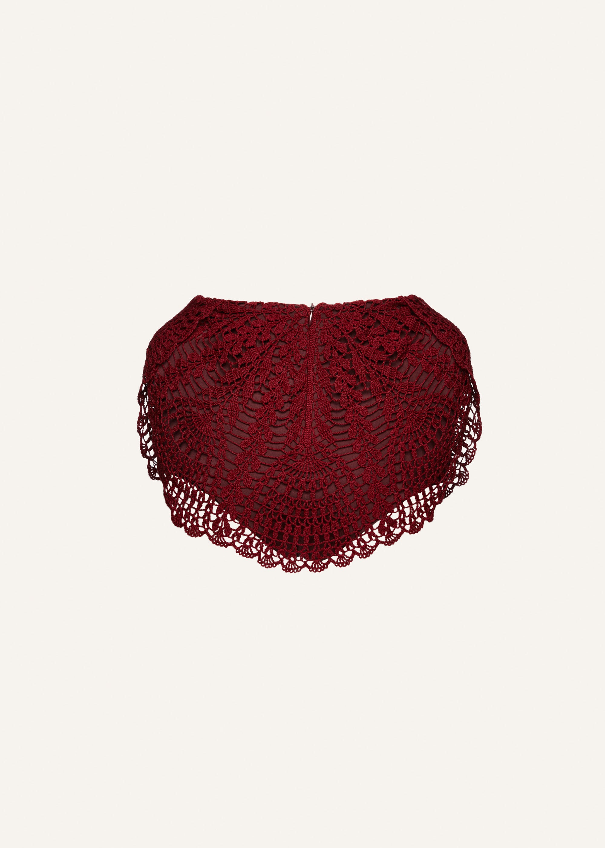 Padded hip crochet skirt in bordeaux - 2