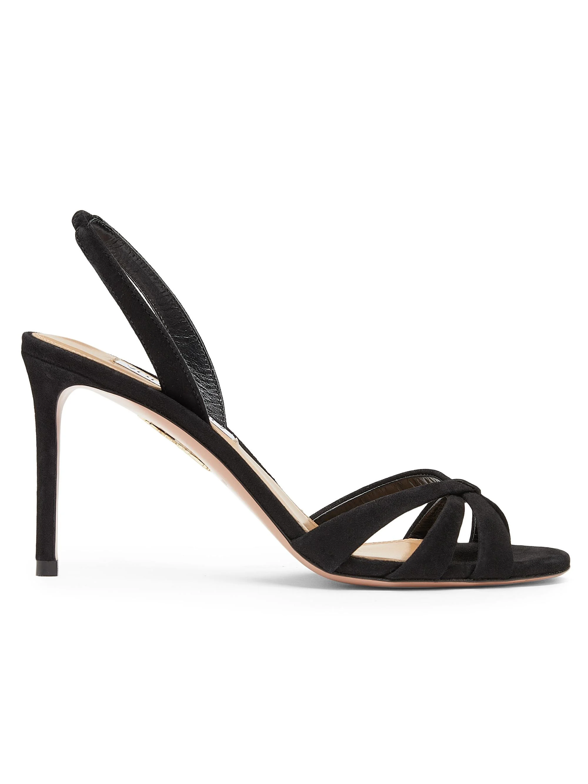 Women's Tati 85MM Suede Slingback Sandals - Black - 1
