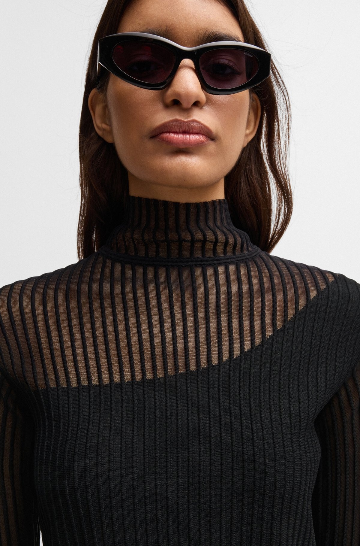 OTTOMAN-STRUCTURE TOP WITH SHEER AND OPAQUE DETAILS - 5