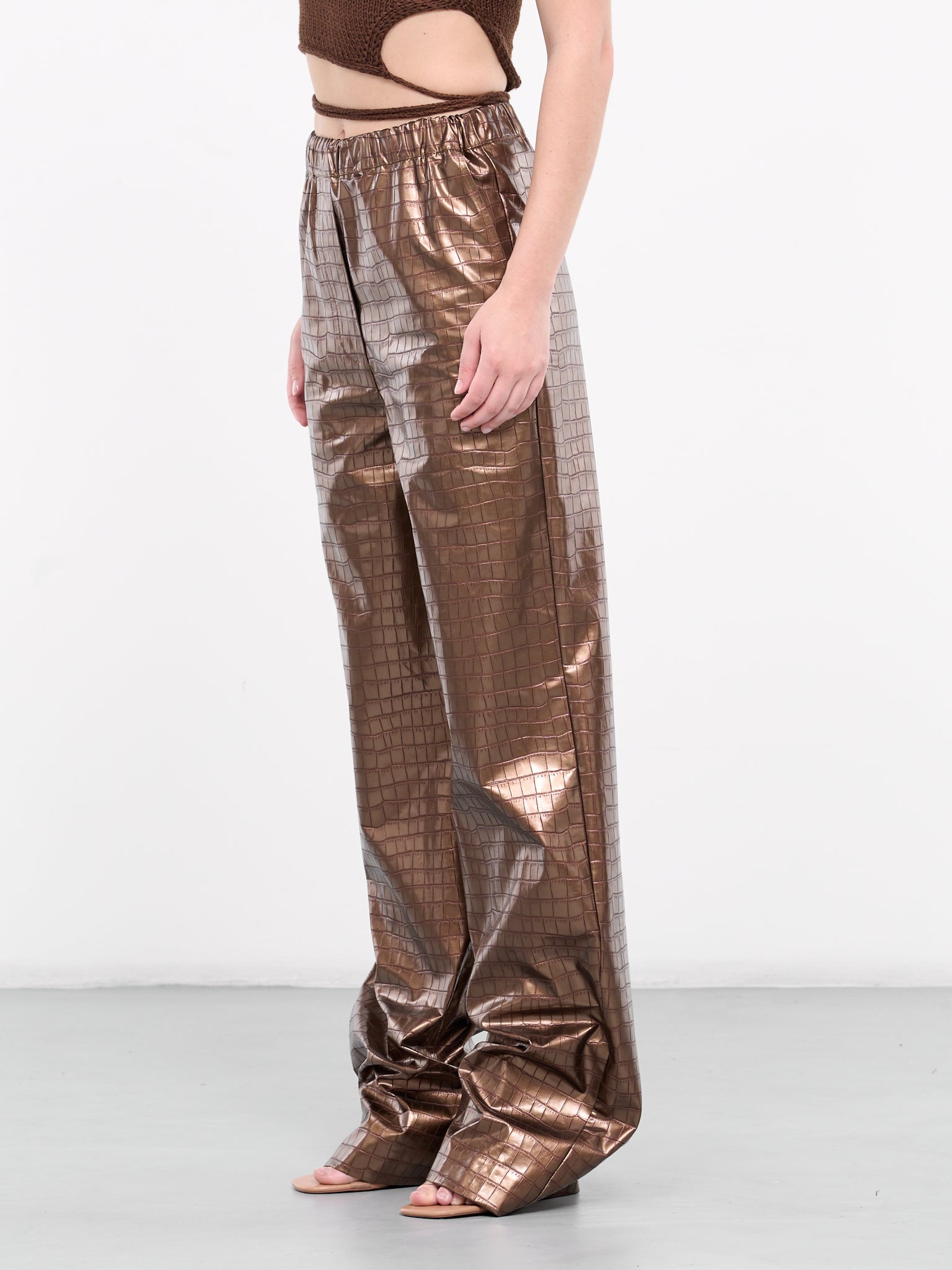 Embossed Elasticated Trousers - 2